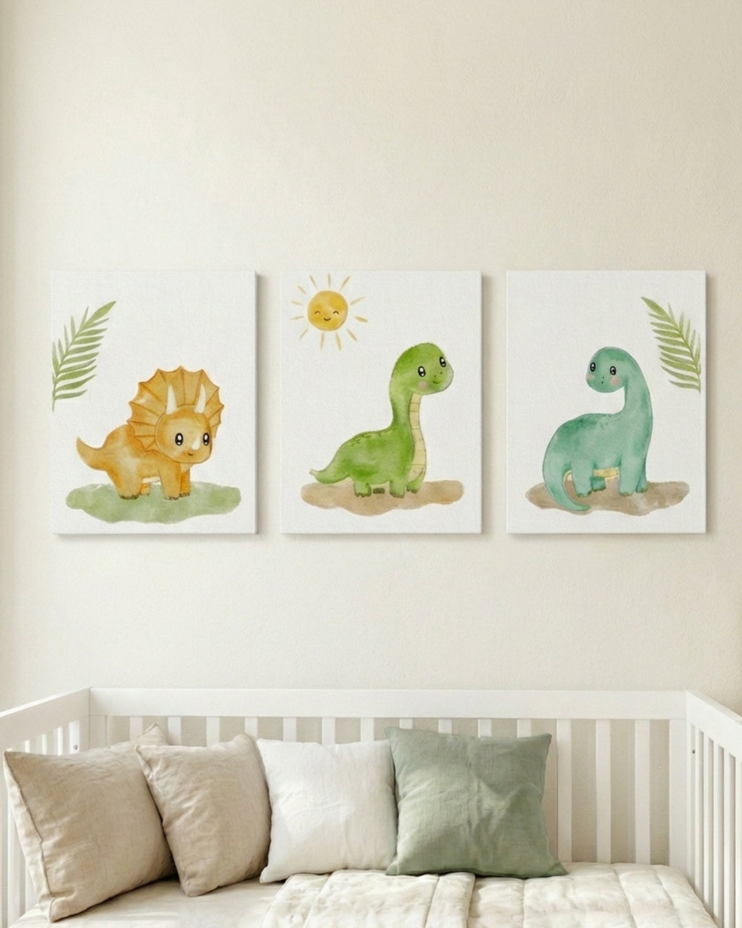 Set 3 cuadros infantiles Canvas Dinosaurios