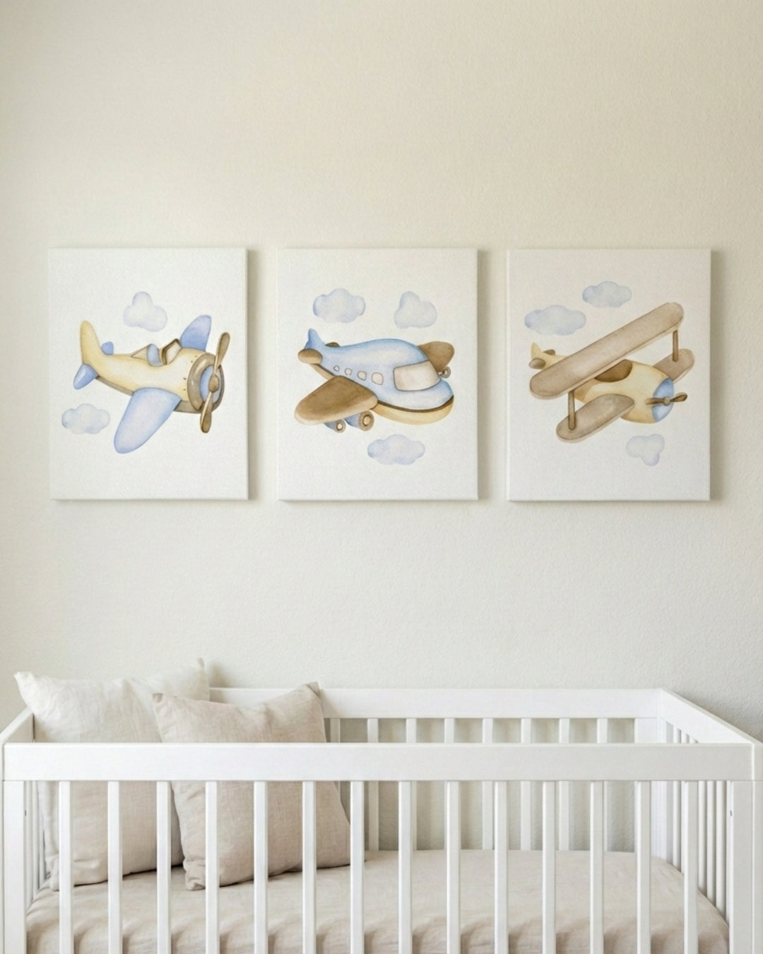 Set 3 cuadros infantiles Canvas Aviones