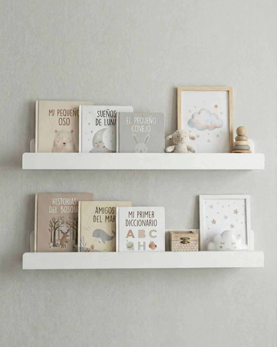 Set 2 Repisas Montessori para libros 60 cm