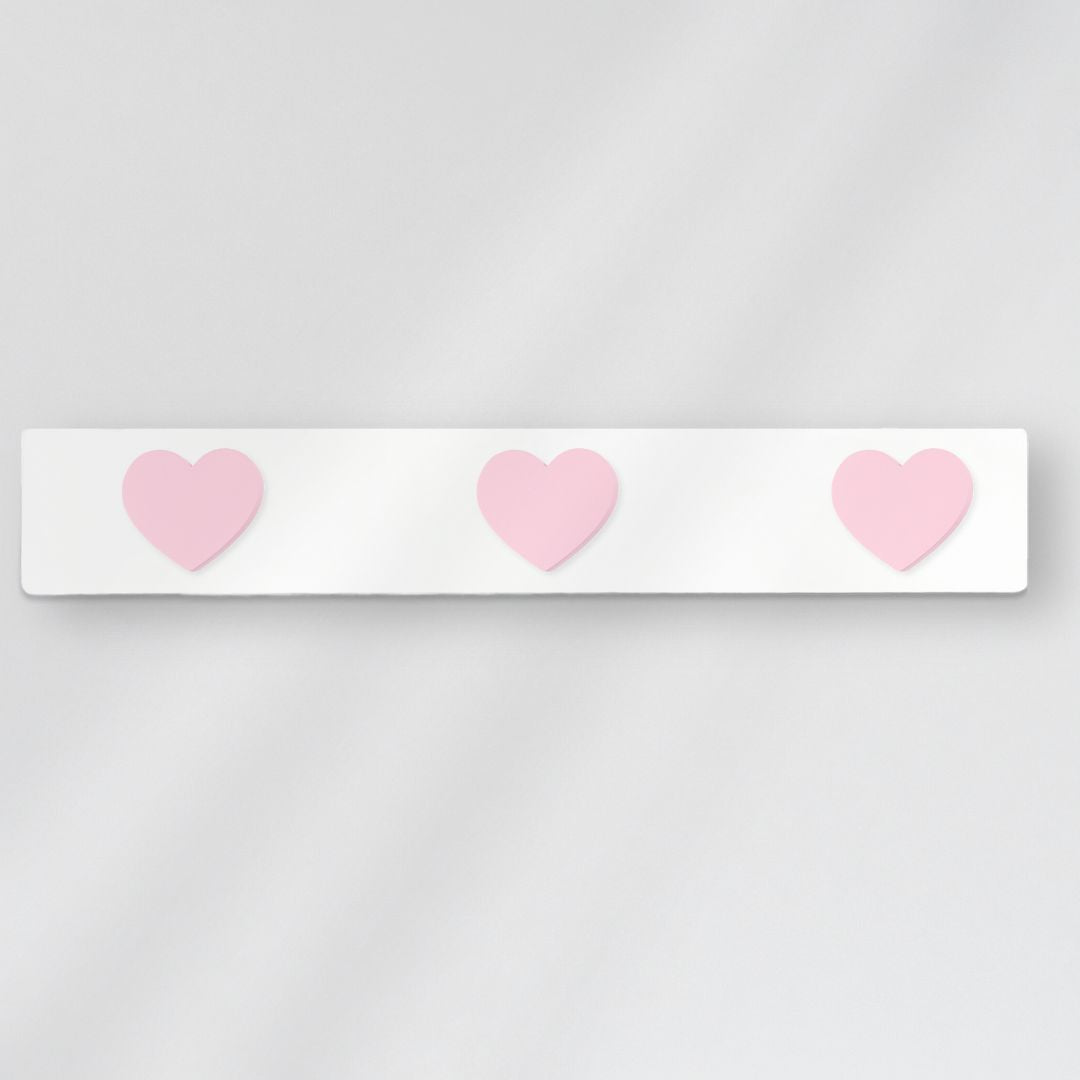 Perchero Infantil de Tres Colgadores Diseño Corazón