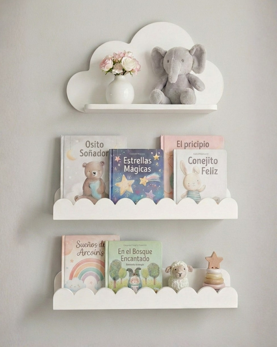 Set de 3 repisas Nube y Ondas