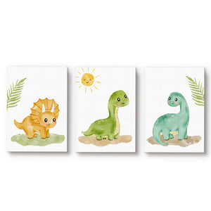 Set 3 cuadros infantiles Canvas Dinosaurios