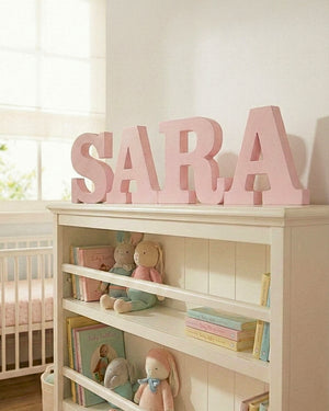 Letras de madera para repisa ¨Modelo Zara¨