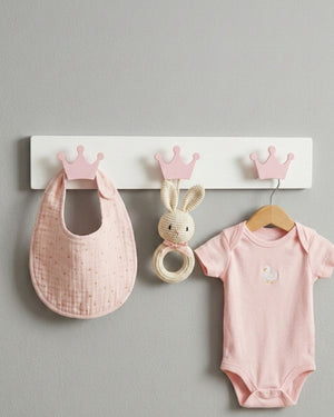 Perchero Infantil de Tres Colgadores Diseño Corona