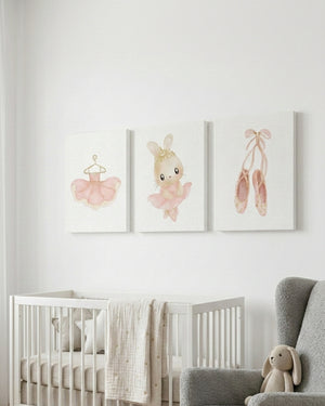 Set 3 cuadros infantiles Conejita Ballet Bailarina