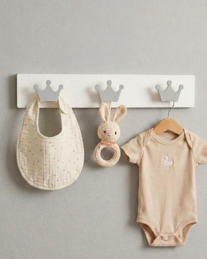 Perchero Infantil de Tres Colgadores Diseño Corona