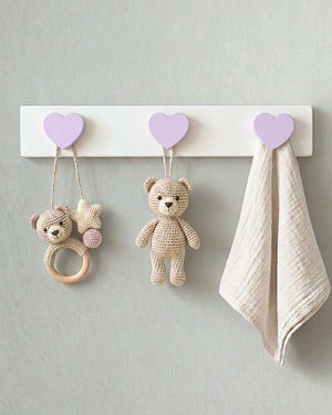 Perchero Infantil de Tres Colgadores Diseño Corazón
