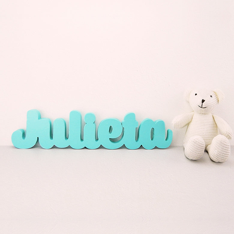 Letrero para repisa ¨Modelo Abril¨ nombre personalizado